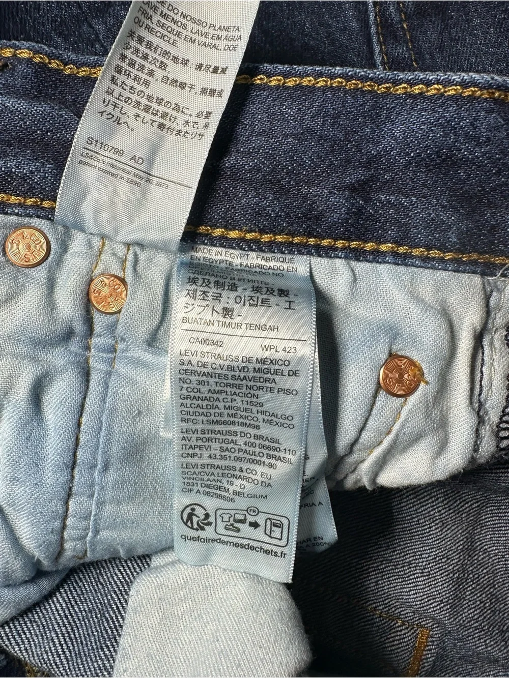 Levi 501 Mens Jeans Denim Dark Wash Blue Straight Leg Button Fly Casual Sz 30x32